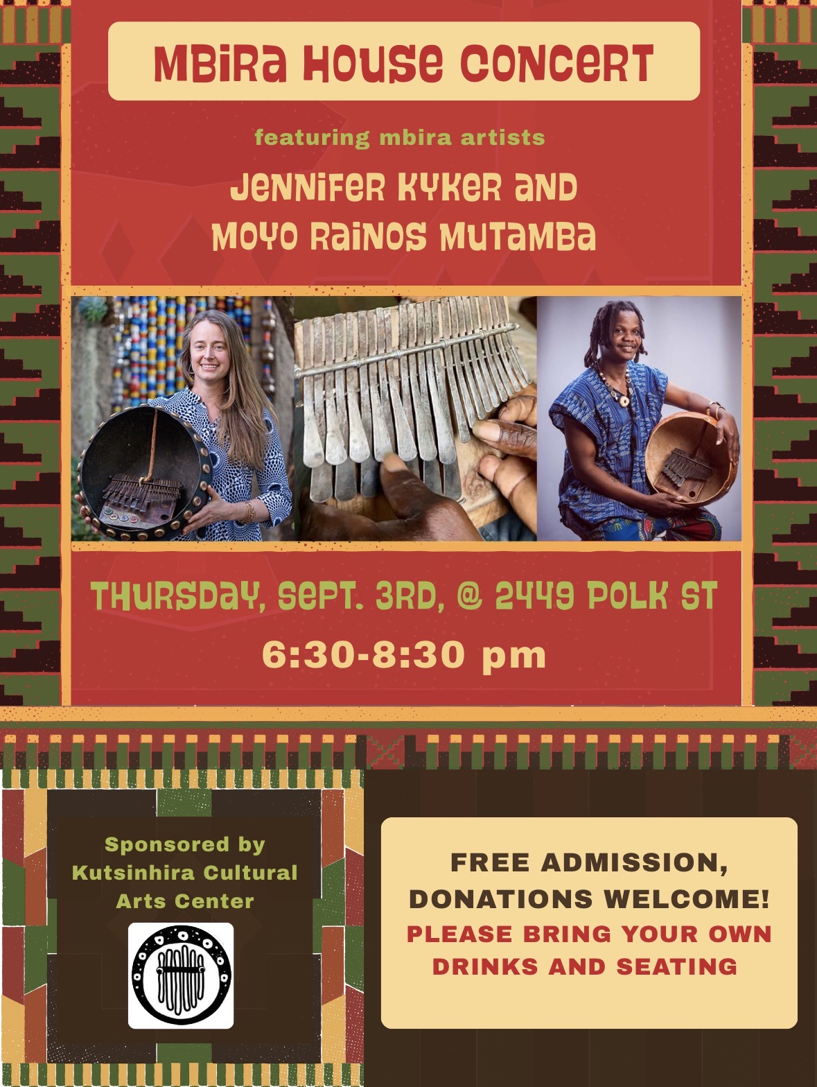 Mbira House Concert featuring Jennifer Kyker and Moyo Mutamba